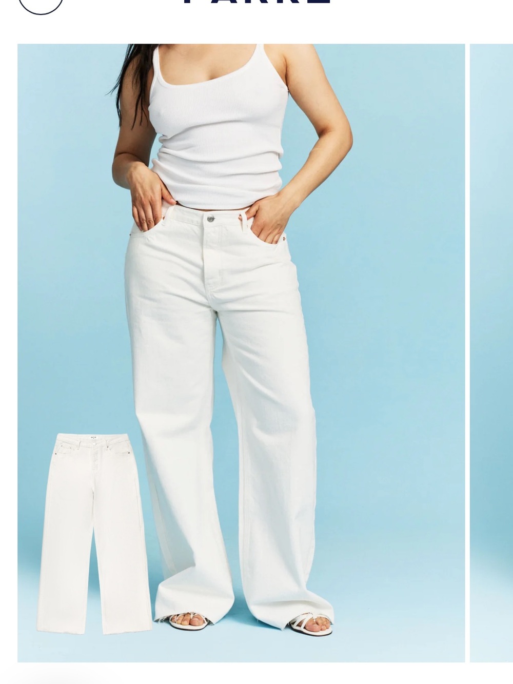 PARKE Wide Leg White Women's Jeans